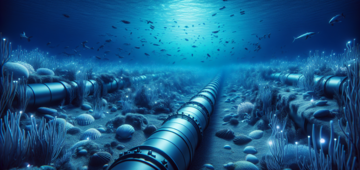 Single pipe on the seabed transporting gas