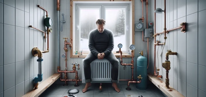 Homeowner checks manometer on tap as weak shower spray shows low pressure en side dedikert til rør, rørsystemer og rørteknologi 1