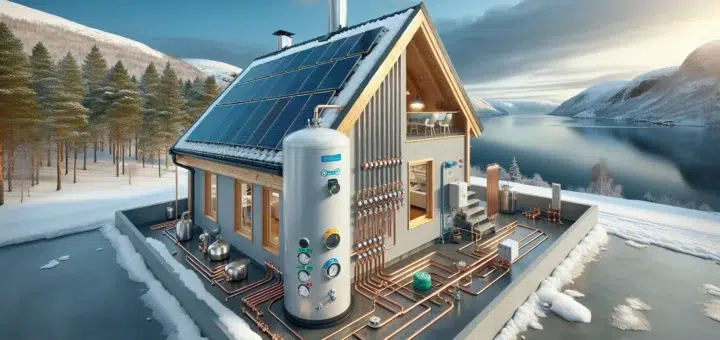 Norwegian house with solar thermal collectors and hydronic floor heating system en side dedikert til rør, rørsystemer og rørteknologi 1