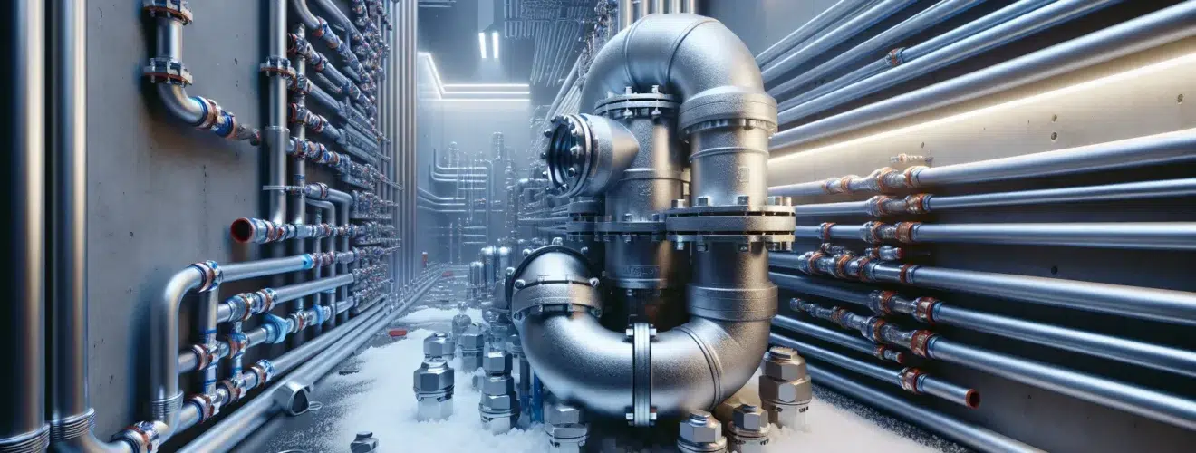 Norwegian mechanical room with galvanized pipe beside pex copper and stainless en side dedikert til rør, rørsystemer og rørteknologi 1