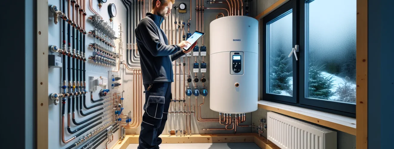 Norwegian plumber planning efficient home piping in a clean technical room en side dedikert til rør, rørsystemer og rørteknologi 1